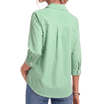 thumbnail image 4 of Fantaslook Striped Tops for Womens 3/4 Sleeve V Neck Shirts Dressy Casual Business Work Blouses Trendy Lapel Tops, 4 of 9