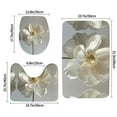 thumbnail image 2 of Bathroom Rugs Sets 3 Piece - Elegant Ivory Flower Absorbent Non Slip Bath Mats, U-Shape Toilet Lid Cover, Contour Mat, Soft Washable Shower Mats Bath Rug Mat for Bathroom Tub Toilet, 2 of 7