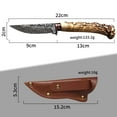 thumbnail image 6 of Hunting Knife with Leather Sheath - Ideal for Chopping, Camping Outdoor - Fixed Blade Bushcraft Knife - Gift for Men, 6 of 9