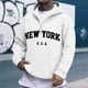 thumbnail image 1 of MHFRRA Sudadera con Capucha y Cremallera de Un Cuarto con Estampado de Letras, Suave y de Cobertura Total, Cómoda y Casual, Ideal para Uso Diario y Actividades Al Aire Libre Blanco, 1 of 3