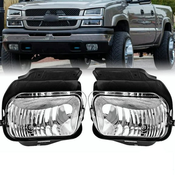 Fog Lights Bumper Lamps L R For 2003-2007 Chevy Silverado 1500 2500 Avalanche Clear Lens
