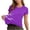 Purple, variant on gbyLJF Womens Workout T Shirt Round Neck Short Sleeve Stretch Tops Lightweight Summer Sports Running Clothing