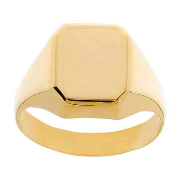 14k Yellow Gold Signet Rectangular Engravable Ring Size 9 Ring for Women