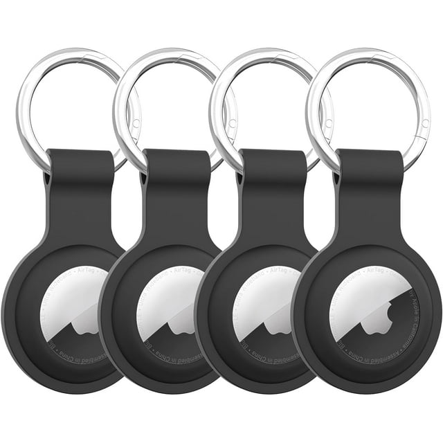 Compatible with AirTag Case Keychain Air Tag Holder Silicone AirTags Key Ring Cases Tags Chain Apple GPS Item Finders Accessories 4 Pack