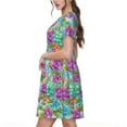 thumbnail image 2 of Balery Succulents Pattern Womens Dresses Loose Short sleeve Sundresses Swimsuit Coverup 2025 Summer Casual Dress for Women - A-Line Swing Dress, 2 of 6