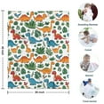 thumbnail image 4 of White Colorful Dinosaurs Jungle Pattern Blanket,Comfortable Soft Flannel Throw Blanket,All Season,Warm Lightweight Blankets for Sofa Bed Couch Living Room Chair,30"x40", 4 of 4