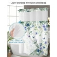 thumbnail image 4 of No Hook Cloth Fabric Shower Curtain with Snap in Liner, Leaf Butterfly Waterproof Shower Curtains Set with See Through Top Window, Watercolor Sage Green Purple Floral Bath Curtains Shower 72"x84", 4 of 6