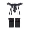 thumbnail image 3 of Tangas De Cuerda Pearl G Con Medias De Liguero Set Black + Silk Stockings Sunnimix Conjunto de medias de liguero de perla G, 3 of 8