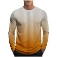 thumbnail image 2 of Handshe Men's Casual Gradient Fashion Print Long Sleeve Shirt, Athletic Workout Top for Outdoor Training and Daily Wear,Plus Size, 2 of 5