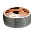 thumbnail image 3 of Charming Jewelers Tungsten Wedding Band Ring 9mm for Men Women Comfort Fit 18K Rose Gold Plated Plated Pipe Cut Flat Brushed Polished Lifetime Guarantee Size 11, 3 of 5