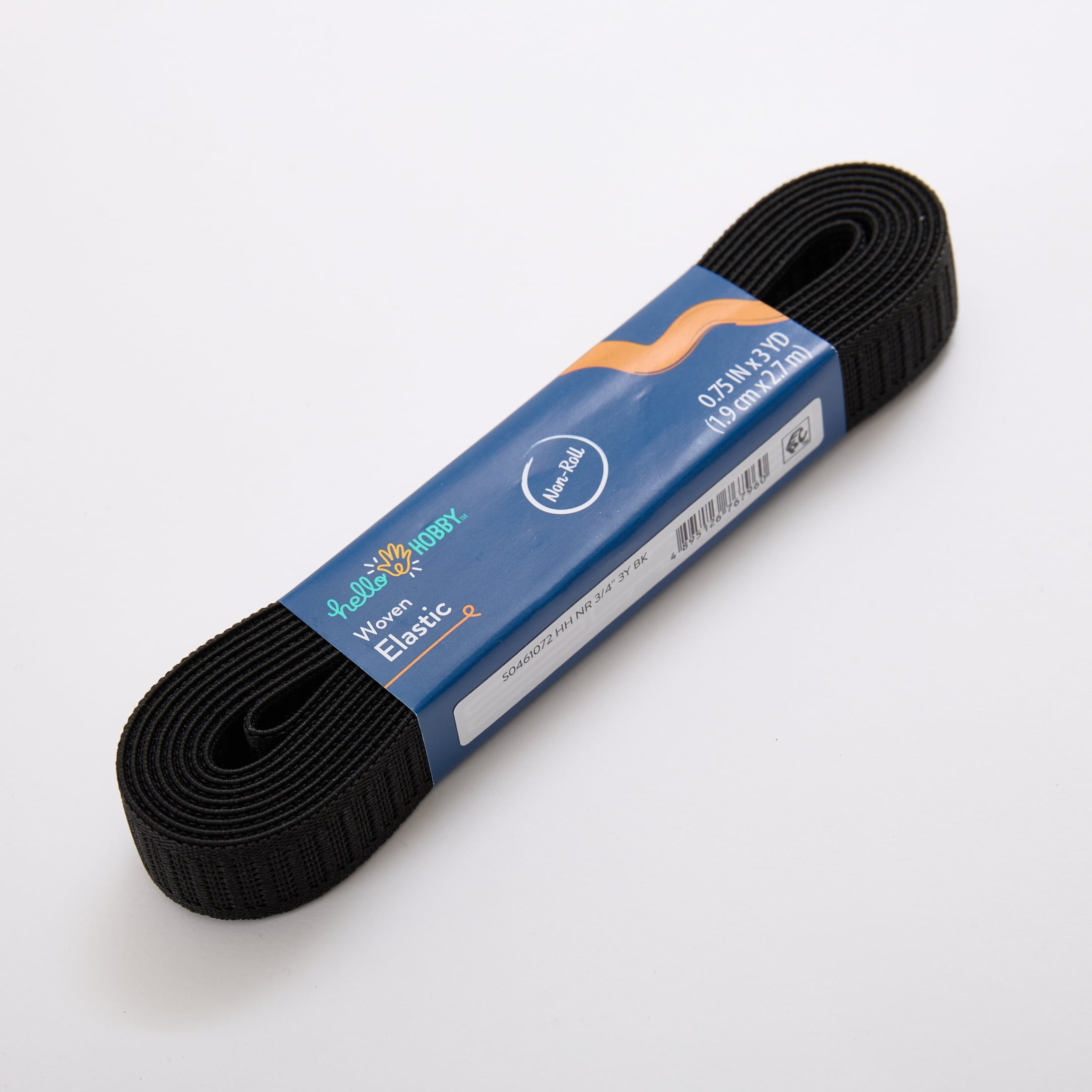 Hello Hobby Elastic Band Black 3/4 Inch x 3 Yards