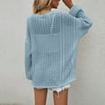 thumbnail image 5 of Lisingtool Cardigan Sweaters for Women Solid Casual Crochet Cardigan Button Sweater Kimono Boho Oversized Cardigan Coat Womens Long Sleeve Tops Light Blue, 5 of 7