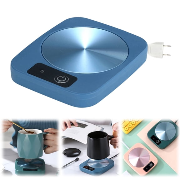 Miyuadkai Thermostatic Insulated Cup Mat, Blue (European Standard), Coffee Mug Warmer Beverage Mug Warmer Beverage Warmer for Desk Coffee Tea Cocoa Easy to Use Tea Coffee Warmer for Home &