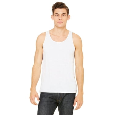 Bella   Canvas Unisex Jersey Tank , 3480 , WHITE FLK TRBLND , Medium
