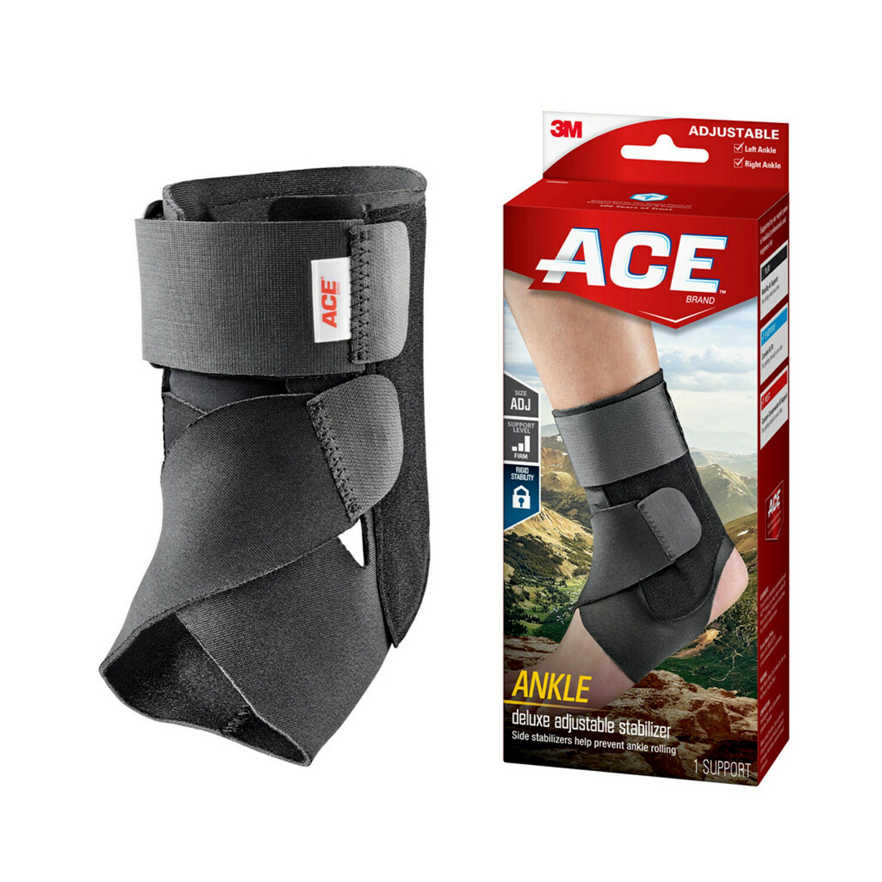 ACE Brand Deluxe Adjustable Ankle Stabilizer, Black – One Size Fits Most - image 2 of 6