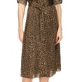 thumbnail image 3 of Michael Kors Women's Cheetah Print Midi Utility Dress Green Size X-Large, 3 of 3
