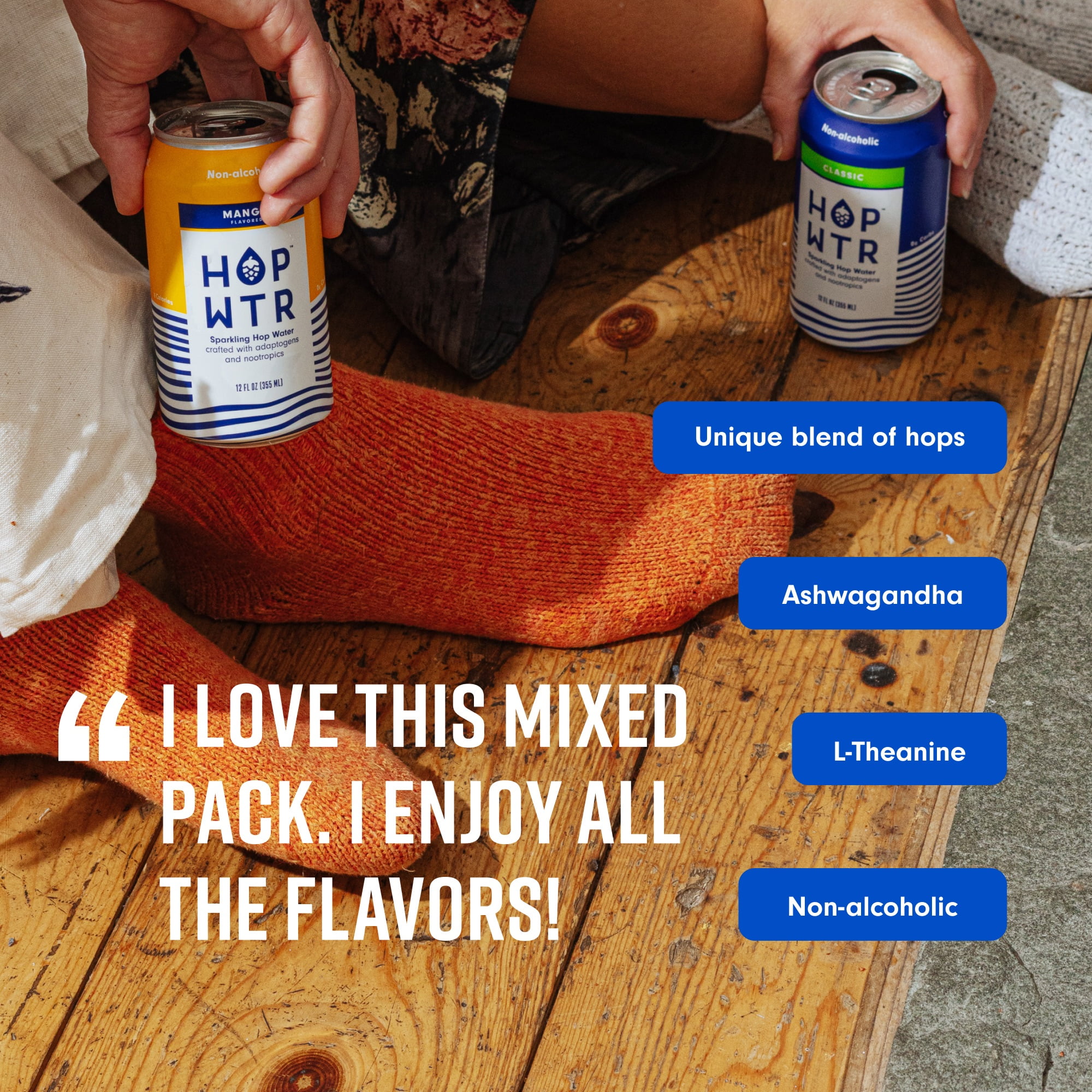 HopWtr - Non-Alcoholic Sparkling, Variety Pack 12-Pack, 12 oz Cans