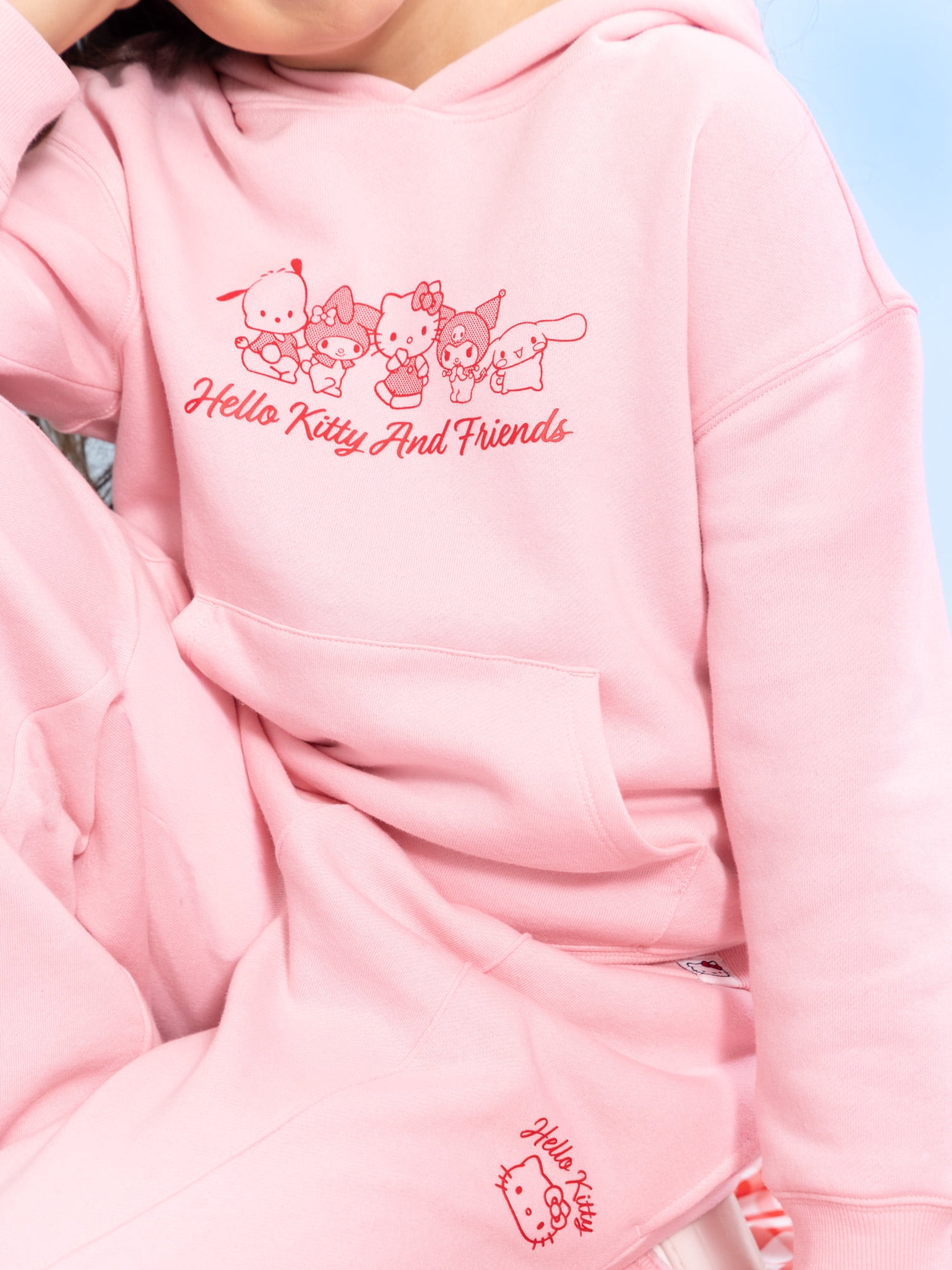 Wonder Nation x Hello Kitty Girls Graphic Hoodie with Long Sleeves, Sizes 4-16