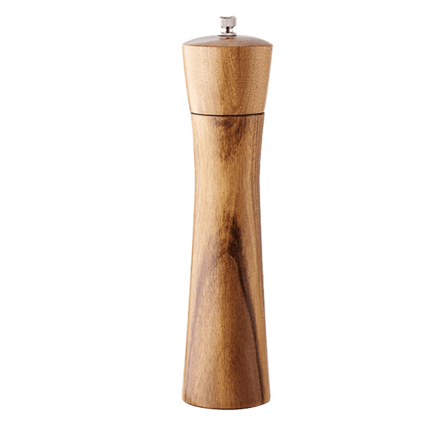 Juego de molinillo de sal y pimienta de madera, vajilla rellenable de madera de acacia, molinillo de pimienta grande, salero
