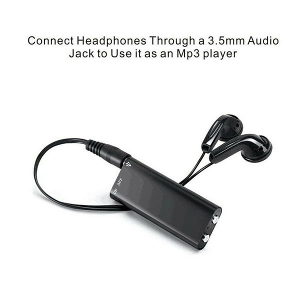 Mini enregistreur vocal audio portable de 8 Go, rechargeable par USB 