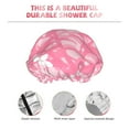 thumbnail image 5 of YFYANG Women's Double Waterproof Shower Cap, Pink Spring Pattern Reusable Hair Cap for All Hair Styles and Head Sizes, 5 of 9