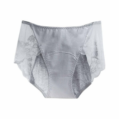 Kmdttou Seamless Underwear for Women Sexy Lace High Cut Panties Comfort Bikini Panty Stretch Underpants Breathable Ladies Briefs (Regular & Plus Size) Gray-XL
