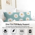thumbnail image 3 of Wildflower Daisy Body Pillow Cover 20x54 - Long Pillow Case with Hidden Zipper - Artistic Daisy Print - Cozy & Stretchy for Maternity Use, 3 of 5