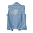 thumbnail image 4 of Women's Distressed Denim Vest Sleeveless Lightweight Spring Summer Layer Light Blue XXXXL, 4 of 4