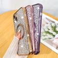 thumbnail image 5 of for iPhone 14 Case,Compatible with MagSafe Cheetah Print Plating Cameratection Clear Phone Case,  Glitter Leopard Print for Women Girls Phone Case 6.1"-Purple, 5 of 12