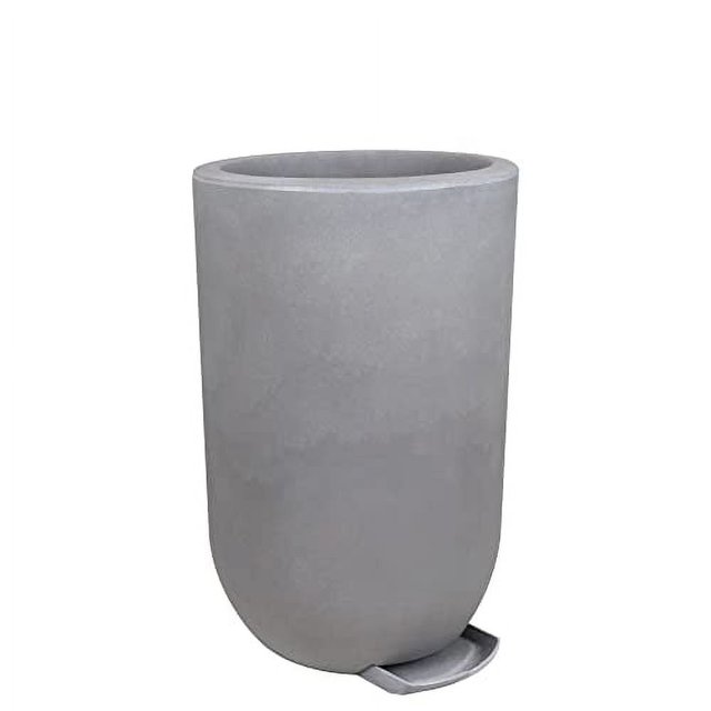 Ecobo Maceta Ecológica Redonda de 63,0 cm para Uso Interior y Exterior, Duradera, Versátil y Ligera, Diseñada por Artesanos Brasileños, Diseño Contemporáneo para Todo Tipo de Clima - Gris