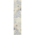 thumbnail image 2 of Nourison Passion Floral Ivory Grey Blue 2'2" x 10' Area Rug, (2x10), 2 of 7