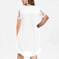thumbnail image 3 of Plus Size Lace Dresses for Women Lace Short Sleeve Crewneck Elegant Mini Dress Swing High Low Hem Sheer Layered Loose Sundress, 3 of 5