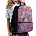 thumbnail image 3 of Pzuqiu Cherry Blossom Horse Girls Backpacks Ages 6-8 8-10 Elementary Students Bookbag Cute School Bags 17 Inch Lightweight Large Capacity Bookpack with Font Pocket, 3 of 6