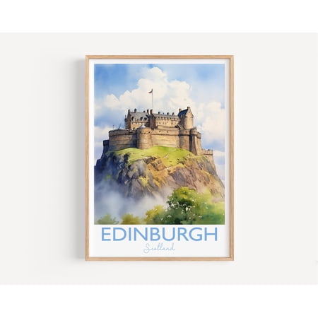 Edinburgh Travel Print, Travel Poster of Edinburgh, Scotland, Edinburgh Gift, Travel Watercolour Gift, 8x12 UNFRAMED