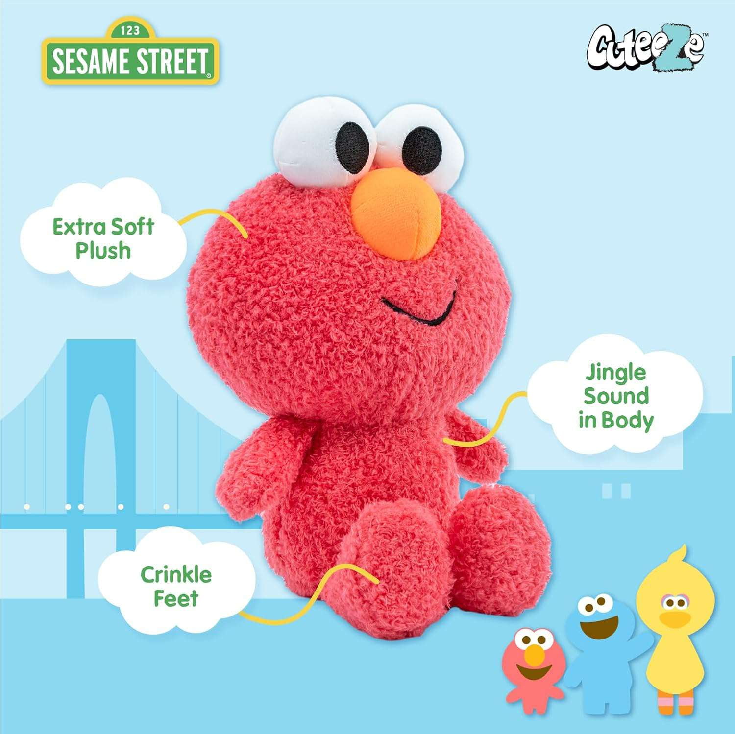 KIDS PREFERRED Sesame Street Baby's First Elmo Cuteeze Plush