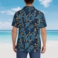 thumbnail image 4 of Fotbe Blue Leaves A Camisa Hawaiana para Hombre Unisex – Camisa Casual de Verano con Botones de Manga Corta de Algodón y Lino,Small, 4 of 7