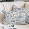 thumbnail image 2 of Blue Paisley Pillow Covers 16"x24", Vintage Boho Flower Botanical Leaf Branch Soft Brushed Microfiber Breathable Throw Pillow Covers, Pillowcase with Zipper for Couch Sofa Bedroom Living Room, 2 of 9