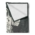 thumbnail image 2 of Outer Space Soft Flannel Fleece Blanket, Pop Art Astronaut Saluting with Speech Bubble Comet Adventure Traveler, Cozy Plush for Indoor and Outdoor Use, 50" x 70", Charcoal Grey Dust, by Ambesonne, 2 of 5