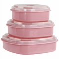thumbnail image 1 of Reston Lloyd Rangement Micro-Ondes Ventilation Réglable sur Couvercles Ensemble de Batterie de Cuisine Plusieurs Tailles Rose, 1 of 4