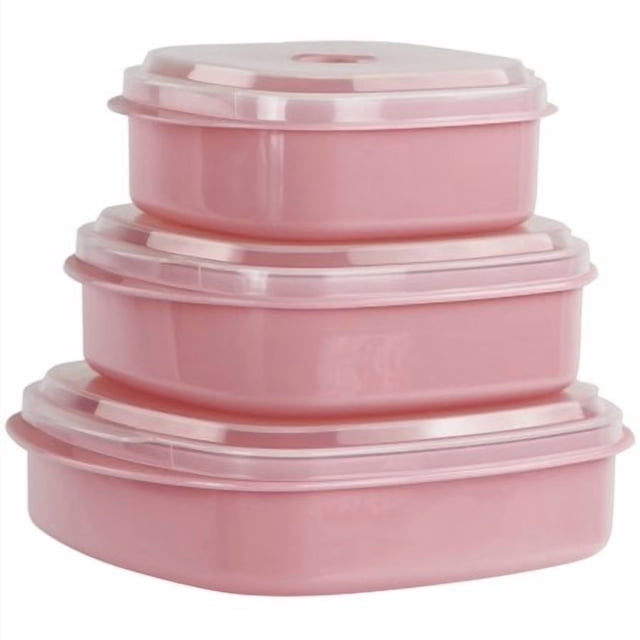 Reston Lloyd Rangement Micro-Ondes Ventilation Réglable sur Couvercles Ensemble de Batterie de Cuisine Plusieurs Tailles Rose