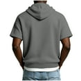 thumbnail image 5 of Hurxie Men's Short Sleeve Hoodie Workout Gym Athletic Cotton Lightweight Hooded T Shirts Sweatshirt Gray,M, 5 of 7