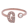 thumbnail image 1 of Anillo de Mujer Inicial Letra LuckyLy, Oro Rosa 18k y Zirconia Cúbica, Modelo Layla rosa UNITALLA, 1 of 6