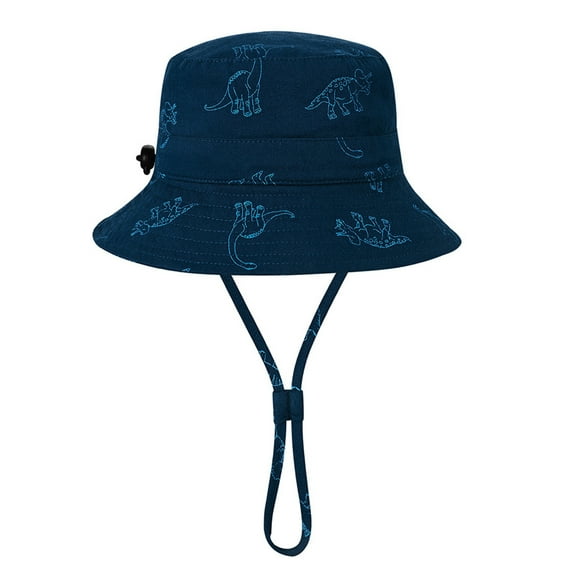 Zanarzt Baby Toddler Girls Bucket Sun Hats Toddler Summer Prints Basin Hat Outdoor Sun Visor Adjustable Fisherman's Hat Children's Sunscreen Hat&Cap Navy,2-4 Years