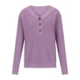 thumbnail image 5 of LYXSSBYX Womens Sweaters Clearance Women Casual Soild Long Sleeve Pocket Knit Pullover V-neck Sweater Coat, 5 of 7