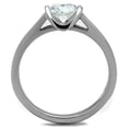 thumbnail image 3 of High polished (no plating) Stainless Steel Ring with AAA Grade CZ in Clear for Women Clear Stone Color Style TK1763 Size 9, 3 of 4