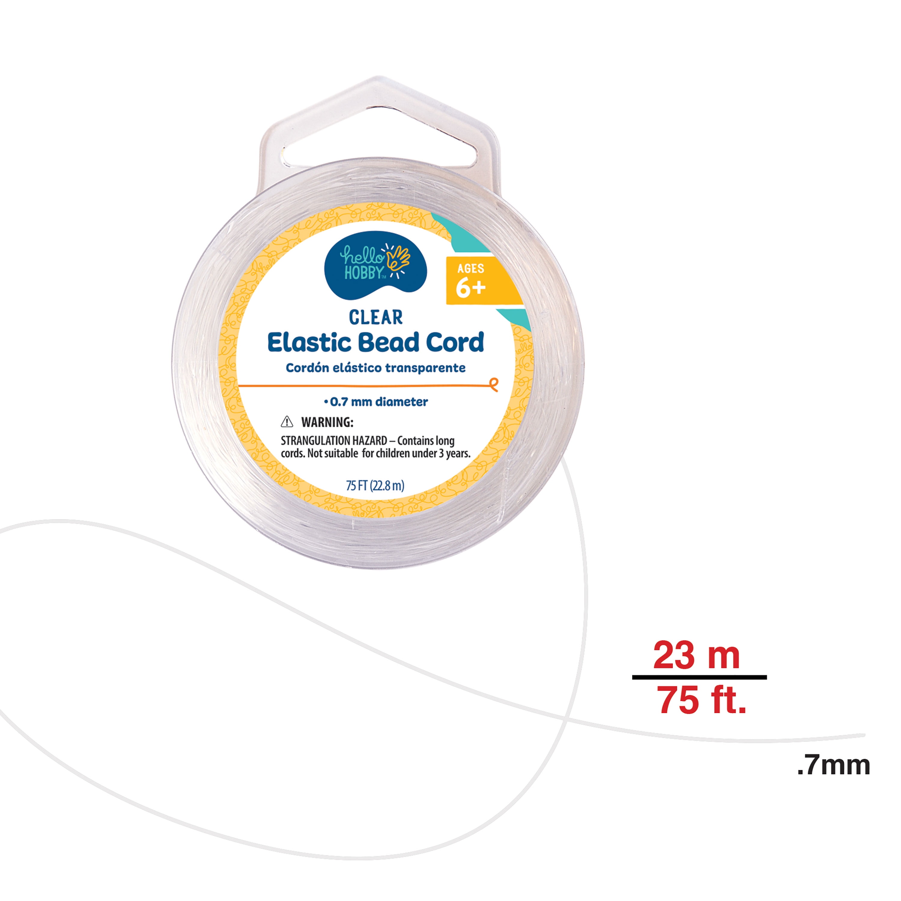 Hello Hobby Stretch Cord 75ft Clear