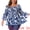 Blue, variant on DARING DIVA Women's Plus Floral Print Square Neck Blouse 1X Blue
