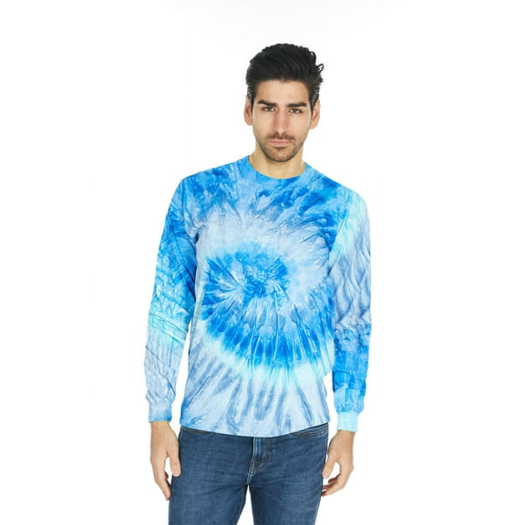 Daresay Tie Dye Long Sleeve Men T-Shirt Multi Color Top