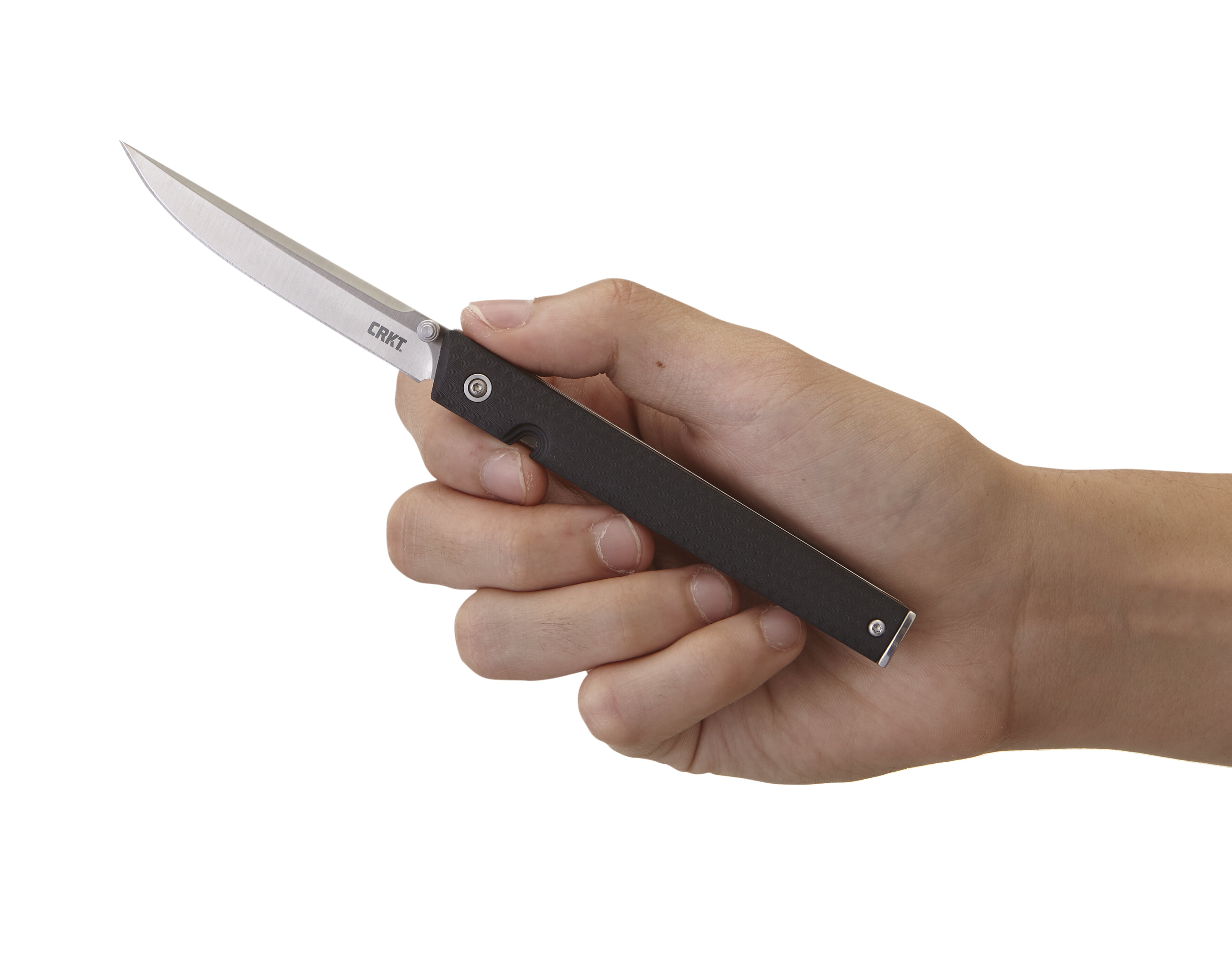 CRKT CEO Everyday Carry EDC Pocket Folding Knife with Liner Lock: Stainless Steel Plain Edge Blade, Glass-Reinforced Nylon Handle, Pocket Clip, 7096WMC