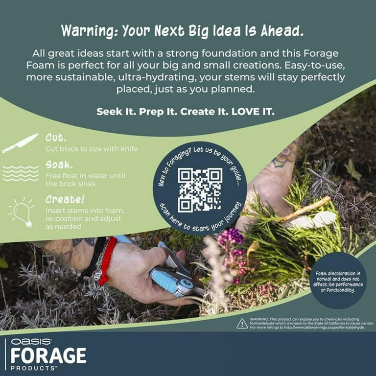 OASIS® Forage Floral Foraging Foam, Brown, 3 pack - Walmart.com